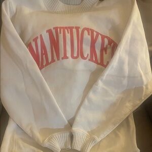 Nantucket White and Pink Women's Sweater